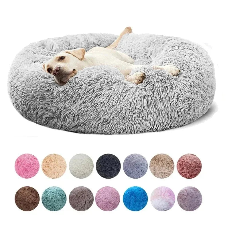 Cama redonda y suave para perros y gatos, esponjosa de 40 a 90 cm